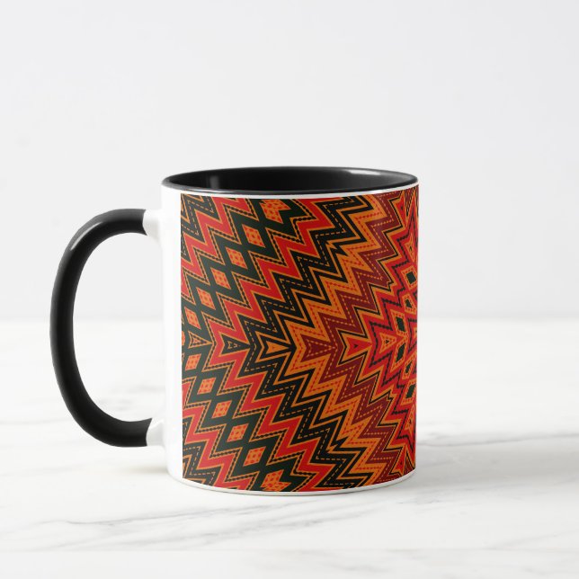 Caneca azulejo caleidoscópico moderno abstrato (Esquerda)