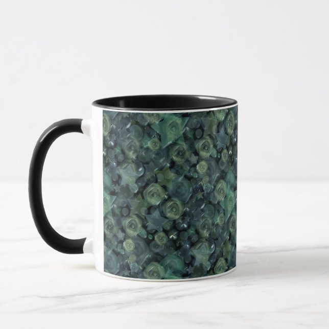 Caneca Azulejo de vidro rosas líquidos 3D e estrelas (Esquerda)