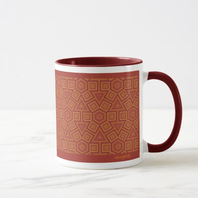 Caneca Azulejo Hexagon Terracotta (Direita)