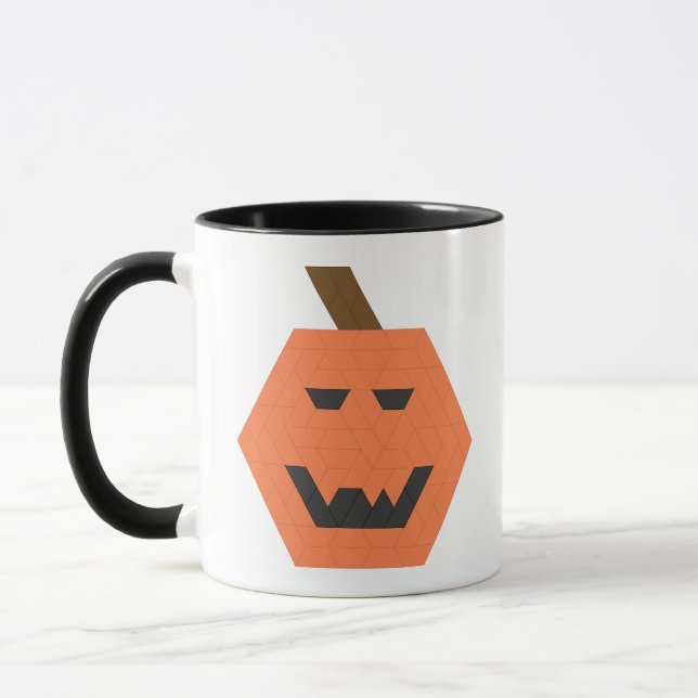 Caneca Azulejo Trapezoide Dupla Lanterna-Jack-o-Lanterna (Esquerda)