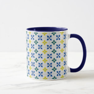 Caneca Azulejos bonito de Lisboa ou padrão azulejo