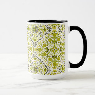 Caneca Azulejos Florais em verde