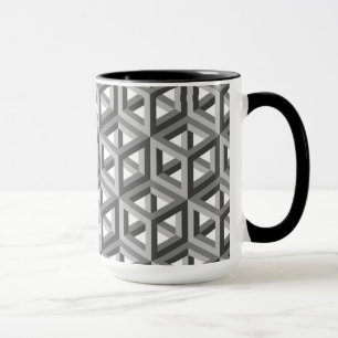 Caneca Azulejos Geométricos Decorativos Padrão Mosaico