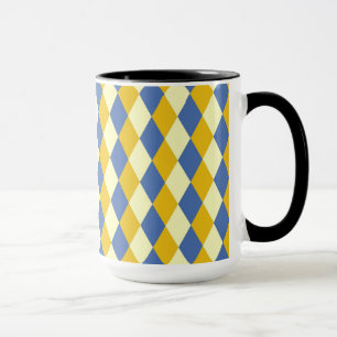 Caneca Azulejos Geométricos Decorativos Padrão Mosaico