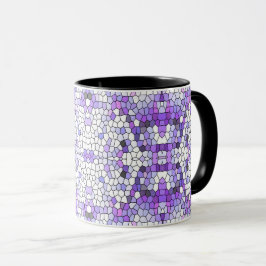 Caneca Azulejos roxos - mosaico, estilo grego,