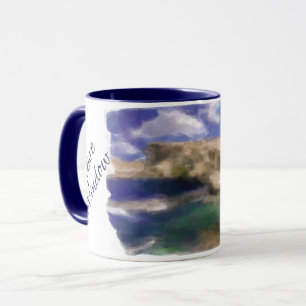 Caneca Azure Window In Gozo Island Watercolor