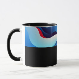 Caneca B09 - Tasse mit Rot Blau Farbverlauf 