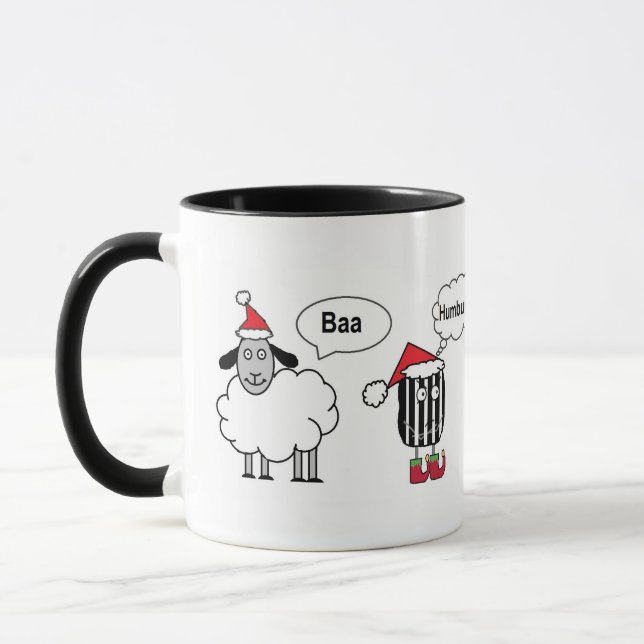 Caneca Baa Humbug Funny Cartoon Festivo (Esquerda)
