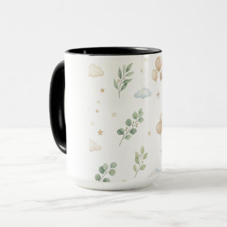 Caneca Babadouro de Bebê Balões Botânicos de Eucalipto &