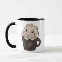 Baby lop bunny in mug