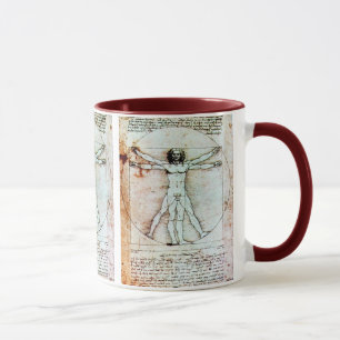 Caneca Bacia antiga do VITRUVIAN MAN