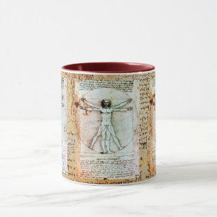 Caneca Bacia antiga do VITRUVIAN MAN