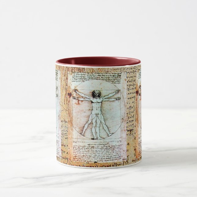 Caneca Bacia antiga do VITRUVIAN MAN (Centro)