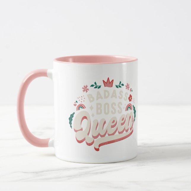 Caneca Badass Boss Queen | Empoderamento do Retro Feminis (Esquerda)