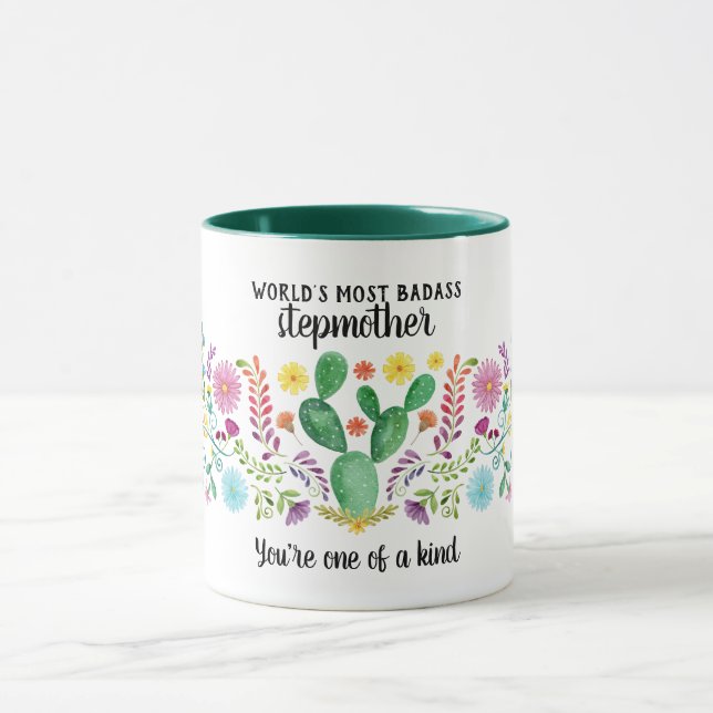 Caneca BADASS Stepparent - Um dos tipos de cactos Florais (Centro)
