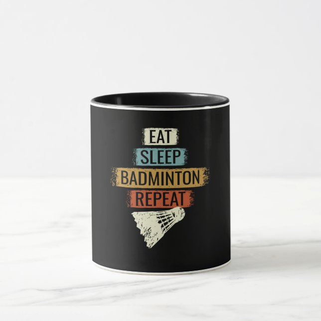 Caneca Badminton - Coma o Badminton do Sono Repetir (Centro)