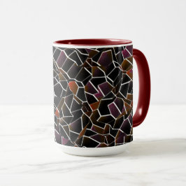 Caneca Bagaço de mosaico de vinho amarronzado irregular e