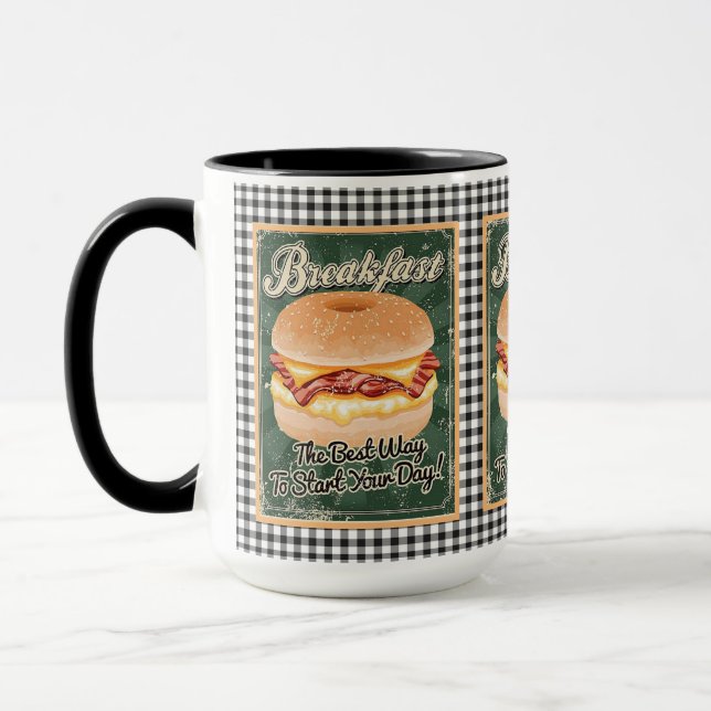 Caneca Bagel Retro Mug do Café da Manhã (Esquerda)