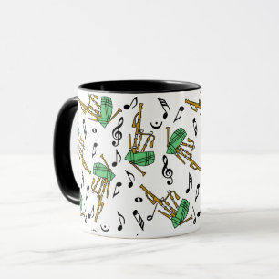 Caneca Bagpipe Music Note Pattern