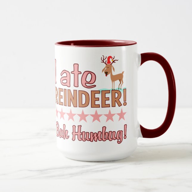 Caneca Bah Humbug Reindeer mug - escolha estilo e cor (Direita)