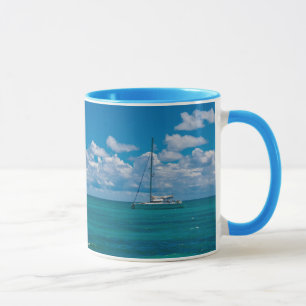 Caneca Baía Tropical Azul Paisagem Marítima