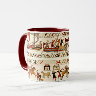 CANECA BAIEUX TAPESTRY 1066, KNIGHTS NORMANOS, NAVIOS VIK