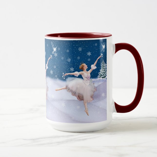 Caneca Bailarina da rainha da neve, estrela, flocos de (Direita)