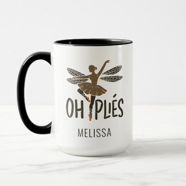 Caneca Bailarina Oh Plies Personalizado (Esquerda)
