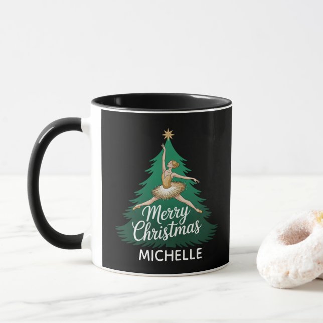 Caneca Bailarina personalizada dançarina de balé natal  (Com Donut)