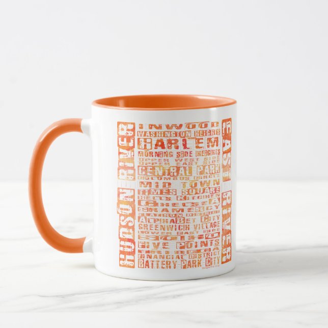 Caneca Bairros de Nova Iorque Laranja (Esquerda)