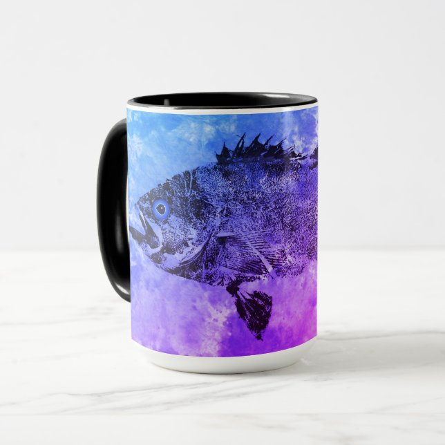 Caneca Baixo azul & roxo do Mar Negro - 15 onças. (Frente Esquerda)