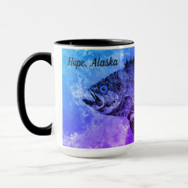 Caneca Baixo azul & roxo do Mar Negro, Seward, Alaska -