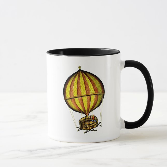 Caneca Balão de ar quente amarelo e vermelho (Direita)
