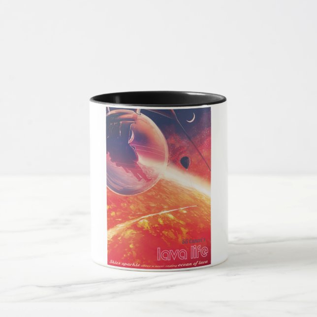 Caneca Balão de ar quente extremo na paisagem vulcânica (Centro)