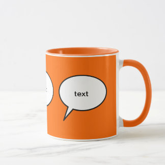 Caneca balão de fala de desenho personalizável