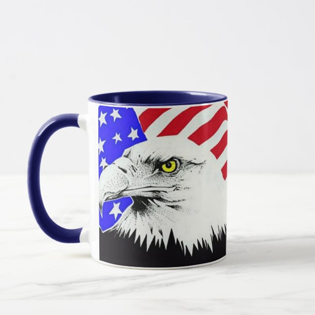 Caneca Bald Eagle e a bandeira americana (Esquerda)