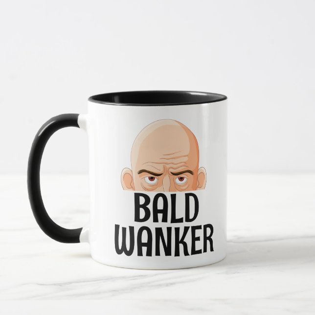 Caneca  Bald wanker mug, Christmas Gift for someone bald (Esquerda)