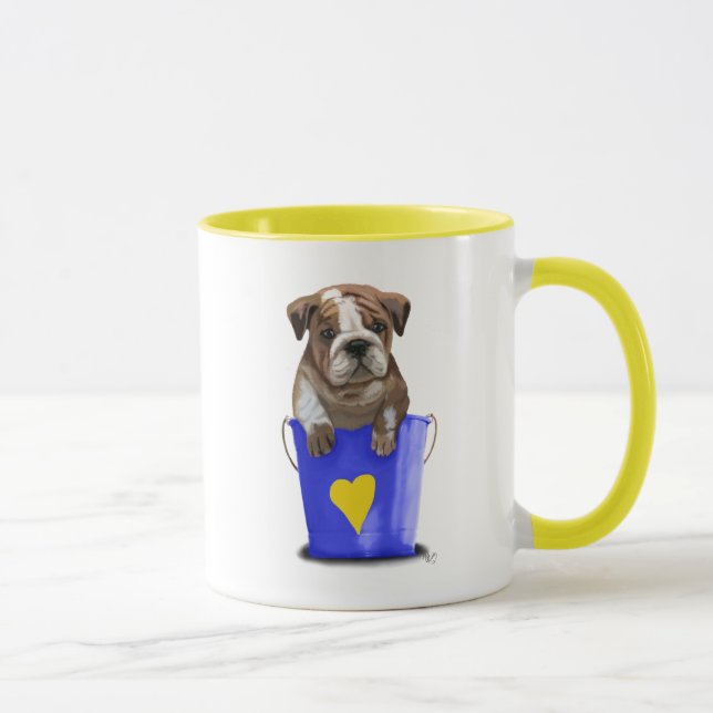 Caneca Balde Buldogue De Azul (Direita)