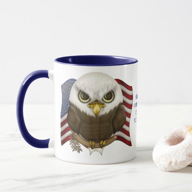 Caneca Baldwin a águia americana bonito personalizada (Com Donut)
