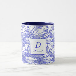 Caneca Baleia Branca E Azul Monograma