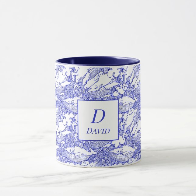 Caneca Baleia Branca E Azul Monograma (Centro)