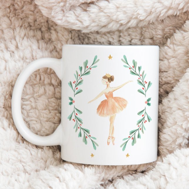 Caneca Balerina botânica de Nutcracker, Natal bonito (Criador carregado)