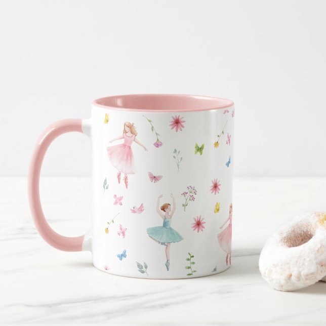 Caneca Ballerina Pattern Mug (Com Donut)