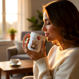 Caneca Baloão Coração Urso Doce Eu Amo Minha Mãe