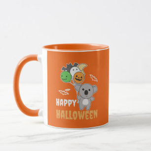 Caneca Balões De Halloween Para Crianças Cute Koalas
