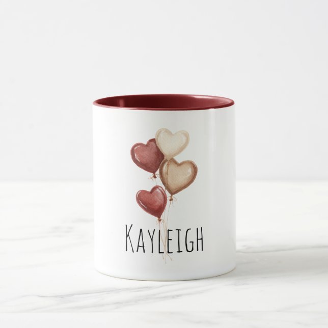 Caneca Balões Vermelhos Coração de Creme (Centro)