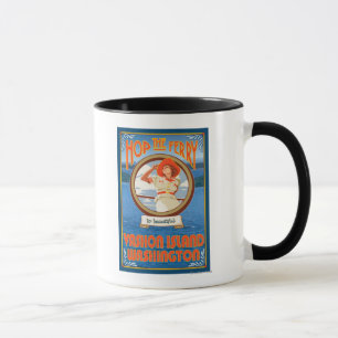 Caneca Balsa da equitação da mulher - ilha de Vashon,