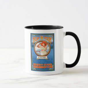 Caneca Balsa da equitação da mulher - ilha de Whidbey,