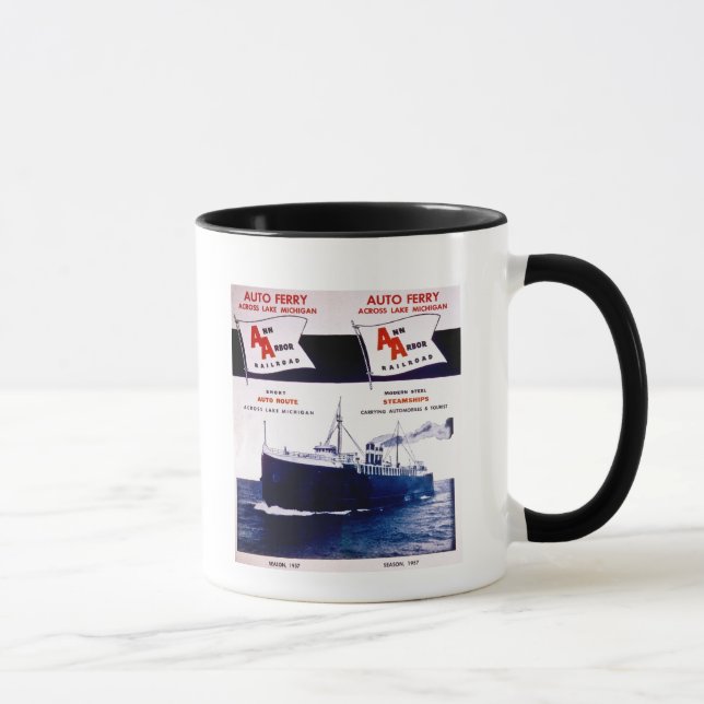 Caneca Balsa de carro o Lago Michigan da estrada de ferro (Direita)