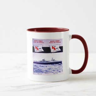 Caneca Balsa de carro o Lago Michigan da estrada de ferro